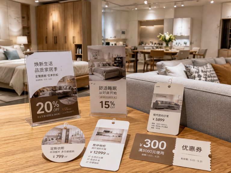 崂山区家具门店单页海报与吊牌